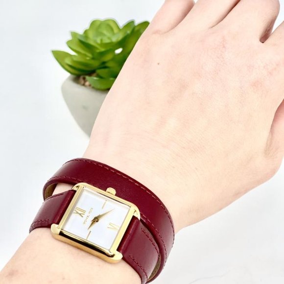 COPY - NWT MICHAEL KORS Lake Red Leather Watch MK2761 main image 4